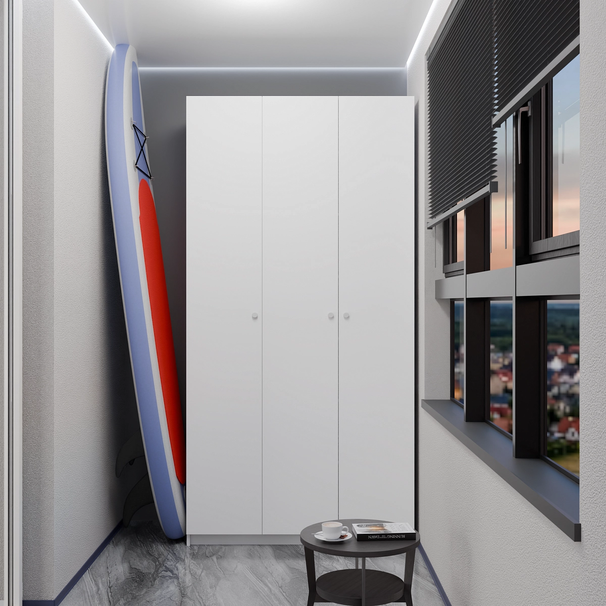 Шкаф на балкон Белый со скидкой